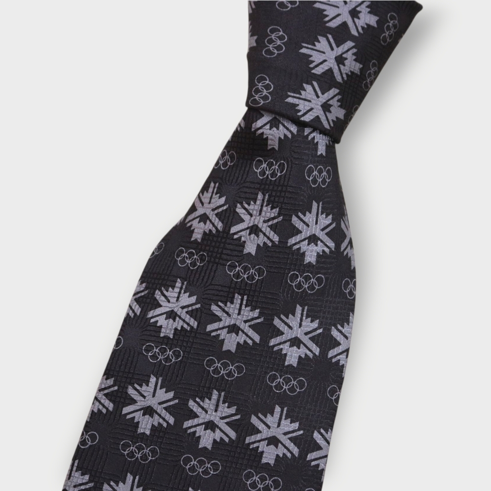 Salt Lake City 2002 SLC Olympics Mens Tie Licensed Hand Made 100% Silk Utah